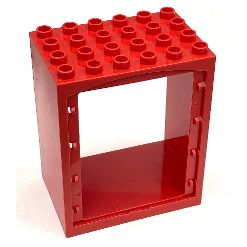 Lego Duplo Door Frame / Entryway with Double Doorway and 4 x 6 Studs on Top / Red