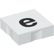 Duplo Tile 2 x 2 with Lowercase 'e' Print