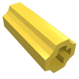 Technic Axle Connector Smooth [with x Hole + Orientation] / Yellow