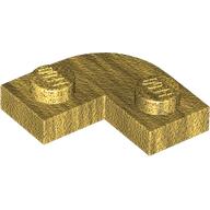 Lego Plate Round Corner 2 x 2 with 1 x 1 Cutout / Pearl Gold