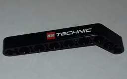 Technic, Liftarm, Modified Bent Thick 1 x 9 (7 - 3) with LEGO TECHNIC Logo Pattern Model Right Side (Sticker) - Sets 9395 / 9398