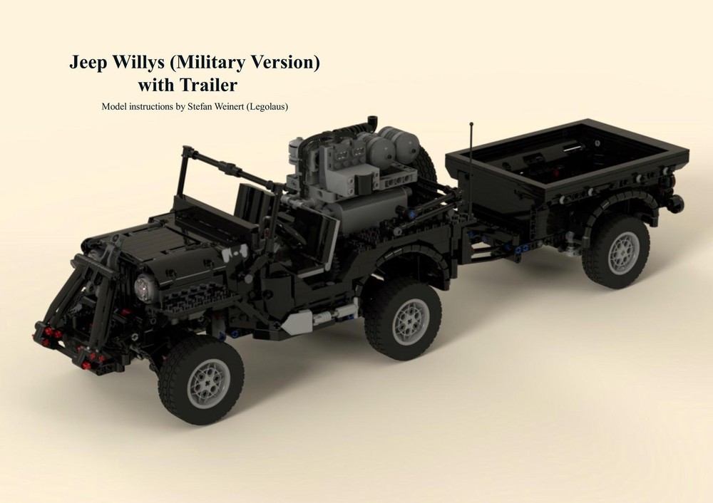 Lego Jeep Willys (Military Version) with Trailer