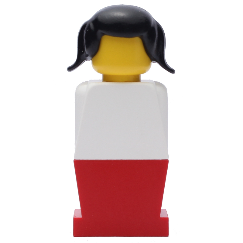 Lego LEGOLAND Female, White Torso, Red Legs, Black Hair