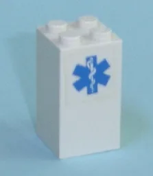 Brick 2 x 2 x 3 with EMT Star of Life Pattern (Sticker) - Set 7892