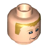 Minifig Head Male Ferrari K. Raikkonen Print [Blocked Open Stud] / Light Nougat