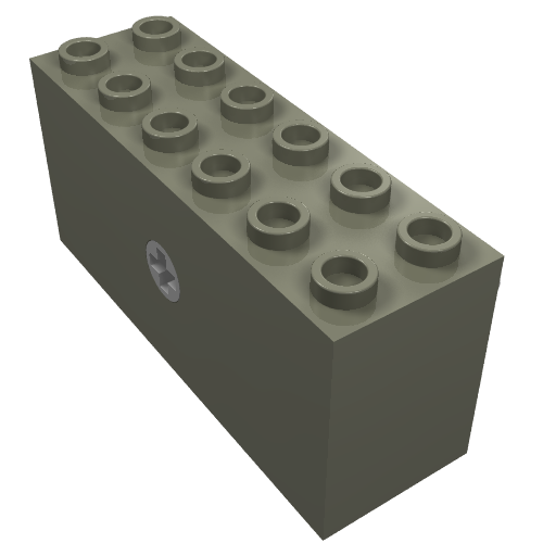 Lego Motor Wind-Up 2 x 6 x 2 & 1/3 with Short Milky White Axle / Dark Gray