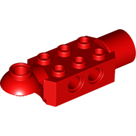 Lego Technic Brick Special 2 x 3 with Pin Holes, Rotation Joint Ball Half [Horizontal Top], Rotation Joint Socket / Red