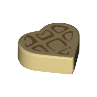 Lego Tile 1 x 1 Heart with Waffle print