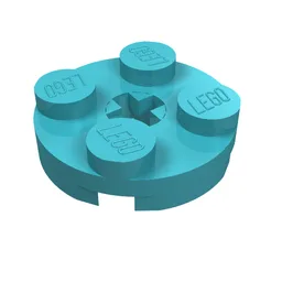 Plate Round 2 x 2 with Axle Hole Type 1 (+ Opening) / Medium Azure