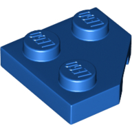 Lego Wedge Plate 2 x 2 Cut Corner / Blue