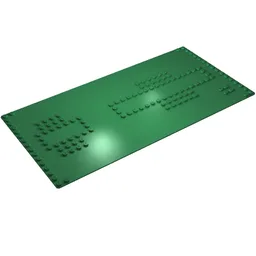 Baseplate 16 x 32 with Railway Station Stud Print [342] / Green