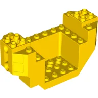 Wedge Brick Special 4 x 10 x 4 with 3 x 4 Recessed and Pin Holes- Plane Bottom / Yellow