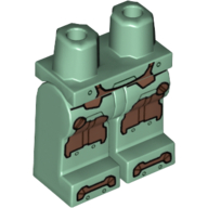 Lego Hips and Sand Green Legs with Copper Knee Plates and Rivets print