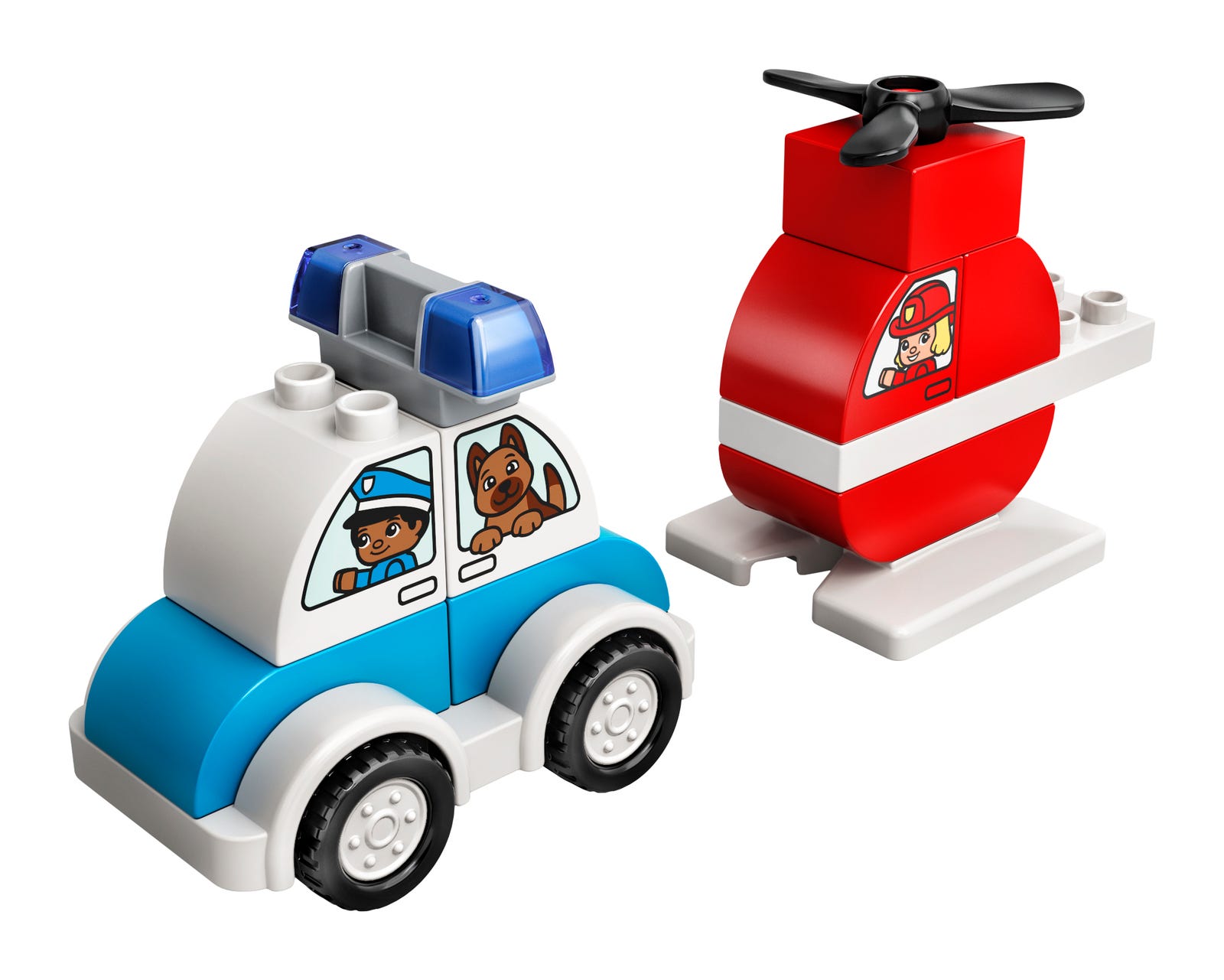 Lego Fire Helicopter & Police Car