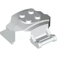 Large Figure Cover 4 x 3 x 2 with Bar, 4 Studs, Ridged / White