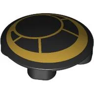 Plate Round 2 x 2 with Rounded Bottom with Gold Circles (Window) Print