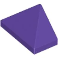 Brick Sloped 45° 2 x 1 Triple with Ovoid Bottom Pin / Dark Purple