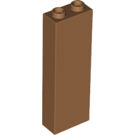 Lego Brick 1 x 2 x 5 with Hollow Studs / Medium Nougat