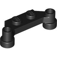 Lego Plate Special 1 x 4 Offset with Bar Holes / Black