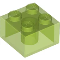 Brick 2 x 2 without Inside Ridges / Trans-Bright Green
