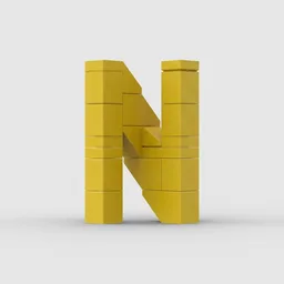 3D Letter N 3x3x5