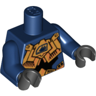 Lego Torso Gold Body Armour with Wing Logo Print, Dark Blue Arms, Black Hands / Dark Blue