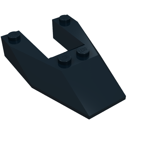 Lego Brick Wedged, Sloped 6 x 4 Cutout, No Stud Notches / Black