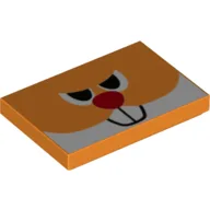 Tile 2 x 3 with Squirrel, Red Nose Print / Orange