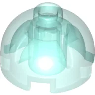 Brick Round 2 x 2 Dome Top, Hollow Stud / Trans-Light Blue