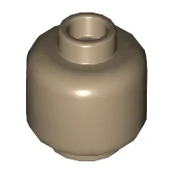 Minifig Head [Plain] [Hollow Stud] / Dark Tan