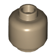 Lego Minifig Head [Plain] [Hollow Stud] / Dark Tan