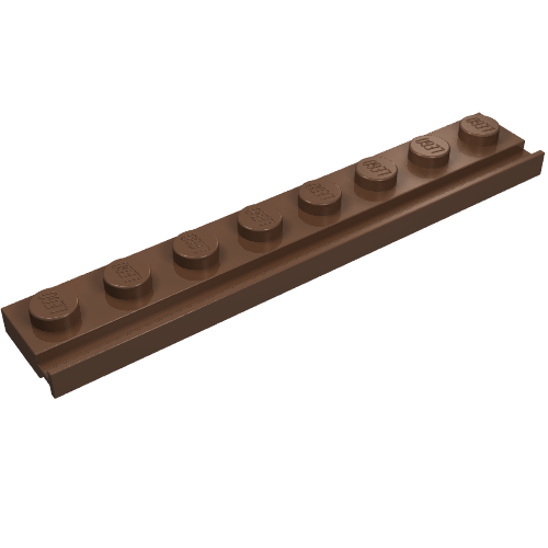 Lego Plate Special 1 x 8 with Door Rail / Brown