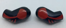Arm, (Matching Left and Right) Pair with Red Shoulder and Stripes Pattern / Black