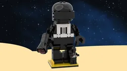 Blacktron Reimagined: Upscaled Medium-Sized Figure (Brick Built)