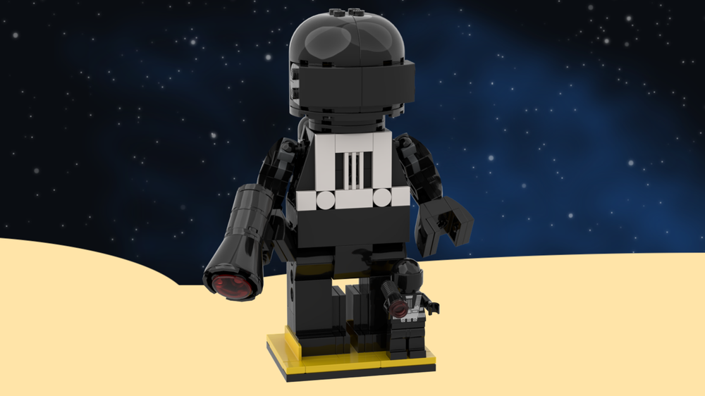 Lego Blacktron Reimagined: Upscaled Medium-Sized Figure (Brick Built)
