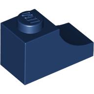 Lego Brick Curved 2 x 1 with Inverted Cutout / Dark Blue