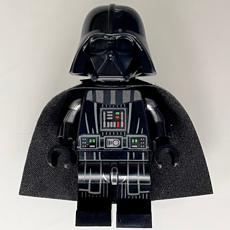 Lego Darth Vader, White Skin, 50231 Cape, Robe Hem and Stripes on Legs, Printed Arms