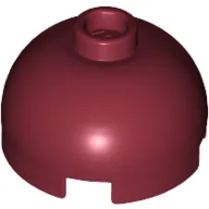 Brick Round 2 x 2 Dome Top, Hollow Stud / Dark Red
