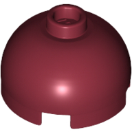 Lego Brick Round 2 x 2 Dome Top, Hollow Stud / Dark Red