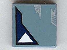 Tile 2 x 2 with One White Triangle and Wear Marks Adjacent Pattern (Sticker) - Sets 7252 / 7283