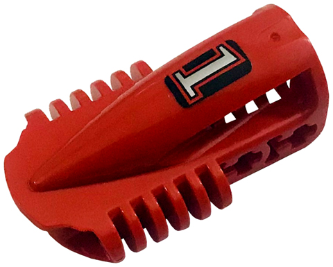 Lego Technic Block 3 x 5 x 1 2/3 with Silver Number 1 with Red Outline on Black Background Pattern (Sticker) - Set 8242