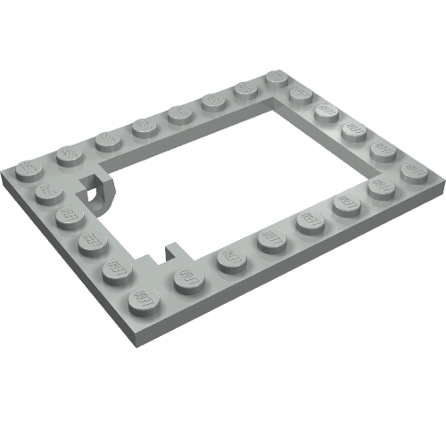 Lego Plate Special 6 x 8 Trap Door Frame Horizontal / Light Gray
