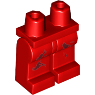 Lego Hips and Red Legs with Dirt Patches Print / Red