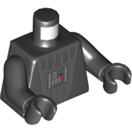 Lego Torso Armour, Control Panel Print (Darth Vader), Black Arms and Hands / Black