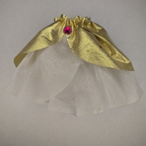 Lego Belville, Skirt, Long, Sheer with Golden Layer and Pink Jewel / White