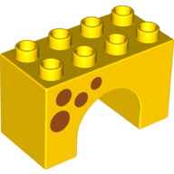Lego Duplo Brick 2 x 4 x 2 Arch with Dark Orange Spots Print