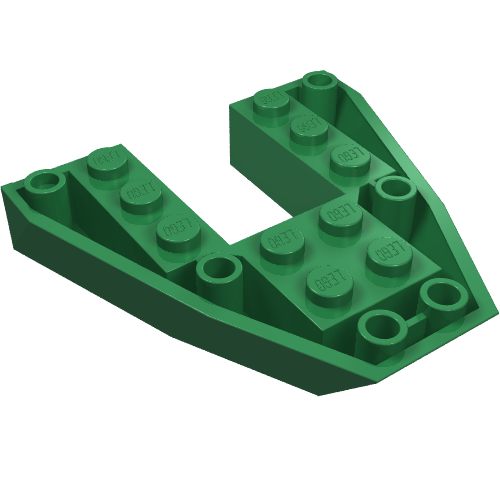 Lego Brick Wedged, Sloped Inverted 6 x 6 x 1 Boat Bow / Green