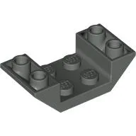 Brick Sloped Inverted 45° 4 x 2 Double with 2 x 2 Recessed / Dark Gray
