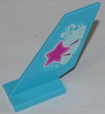 Tail Shuttle with Magenta Star on Butterfly Wing Pattern on Both Sides (Stickers) - Set 3063