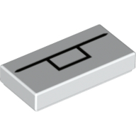 Lego Tile 1 x 2 with Black Line, Rectangle print
